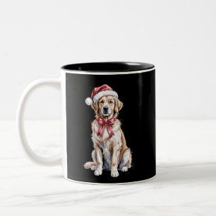 Taza Bicolor Amante de Golden Retriever de Navidad Perro Mama