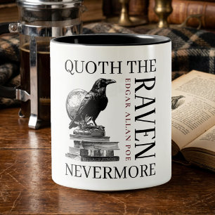 Taza Bicolor Amante de libros literarios Quoth The Raven Neverm