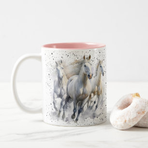 Taza Bicolor Amante de los caballos, regalo ecuestre, gráfico d