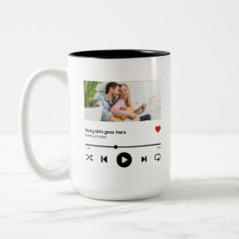 Taza Bicolor Amante de música de fotos de álbum de canciones pe