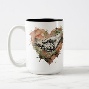 Taza Bicolor Amante de Perros Corazón Acuarela Unión entre Huma