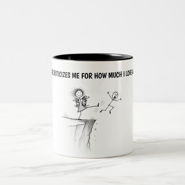 Taza Bicolor Amante de Perros Divertidos  (Centro)