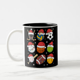 Taza Bicolor Amante de Santa Deportes Navidad Deporte Pelota Ju