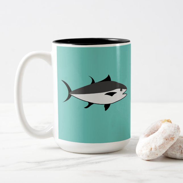 Taza Bicolor Amante del atún (Con donut)