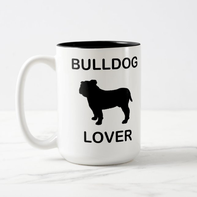 Taza Bicolor amante del bulldog (Izquierda)