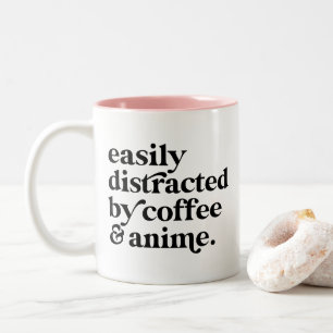 Taza Bicolor Amante del café moderno y anime personalizado