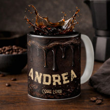 Amante del café negro Arte de goteo retro Regalo d