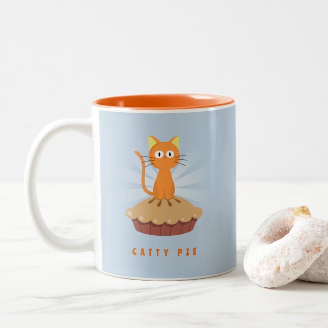 Taza Bicolor Amante del gato del gato del gato (Con donut)