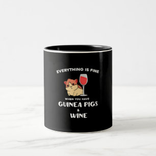 Taza Bicolor Amante del vino de regalo de cerdo de Guinea