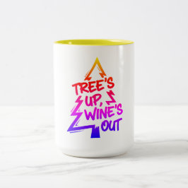 Taza Bicolor Amante del Vino del Árbol de Navidad