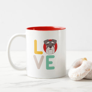 Taza Bicolor Amante divertido del perro del corazón del