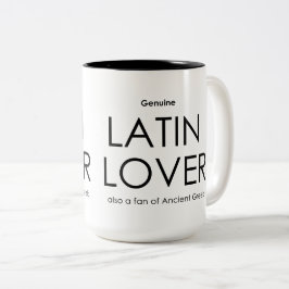 Taza Bicolor Amante genuino del latín, también fanático del gri