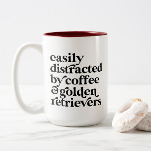 Taza Bicolor Amante moderno de Golden Retriever personalizado