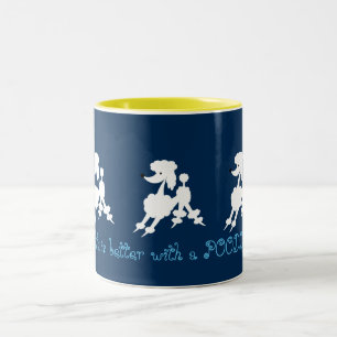 Taza Bicolor Amantes blancos del caniche