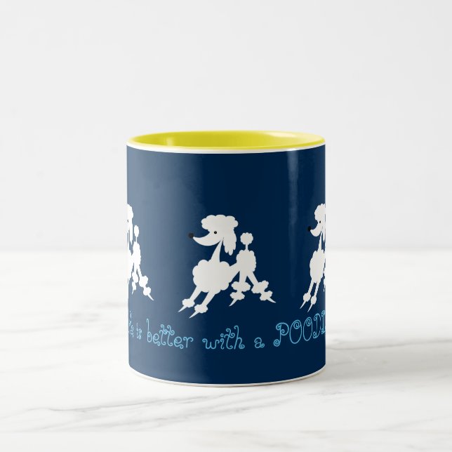 Taza Bicolor Amantes blancos del caniche (Centro)