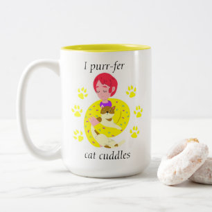 Taza Bicolor Amantes de gatos de corte purr-fer