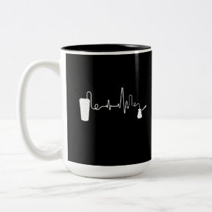 Taza Bicolor Amantes de la Cafetería Coffee Heartbeat