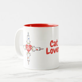 Taza Bicolor Amantes de los gatitos