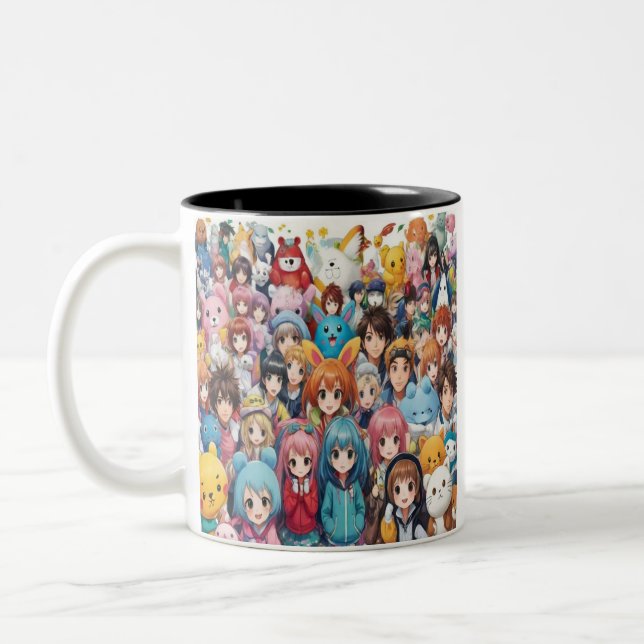 Taza Bicolor Amantes del arte pop de manga animadora personaliz (Izquierda)