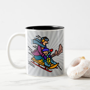 Taza Bicolor Amantes del esquí   estación de esquí   deportes d