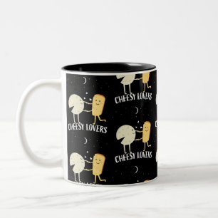 Taza Bicolor Amantes Del Queso Y Conocidos