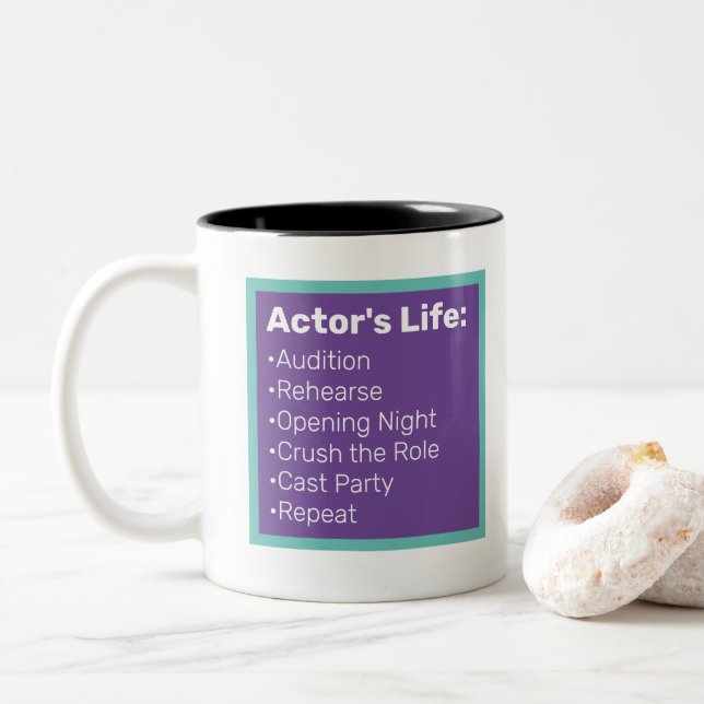 Taza Bicolor Amantes del teatro (Con donut)