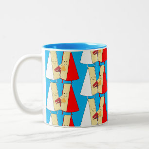 Taza Bicolor Amantes del vino y queso