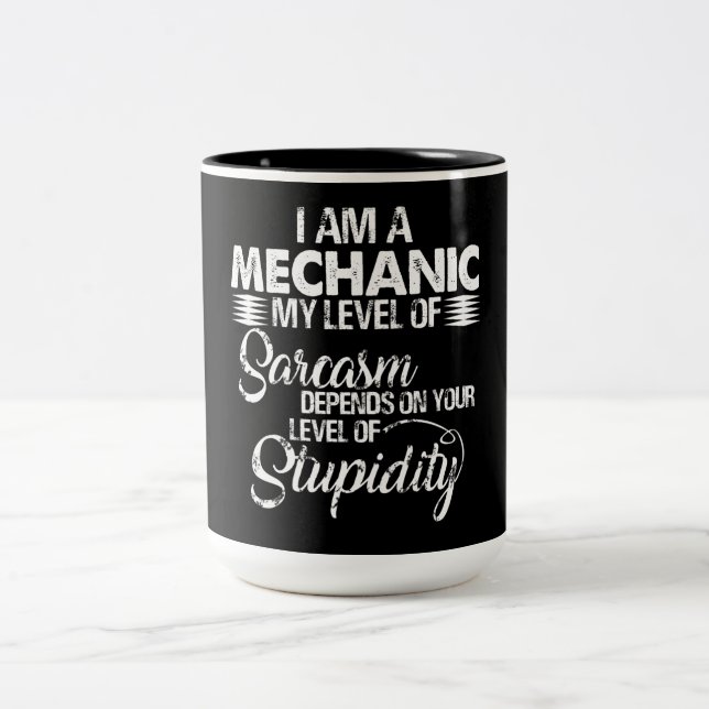 Taza Bicolor Amantes mecánicos | Soy Un Mecánico (Centro)