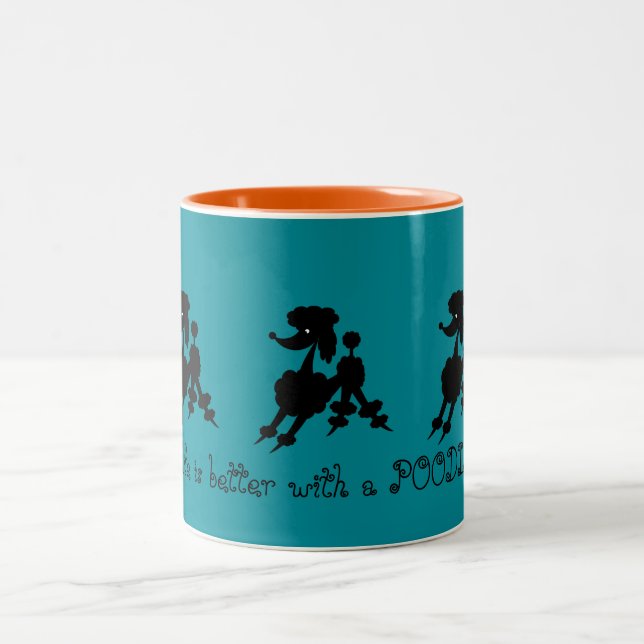 Taza Bicolor Amantes negros del caniche (Centro)
