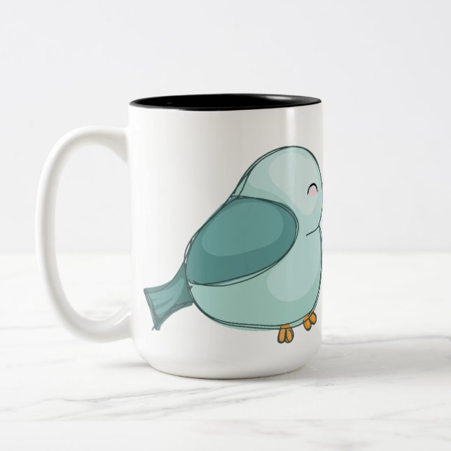 Taza Bicolor Amantes, pájaros, amor (Izquierda)