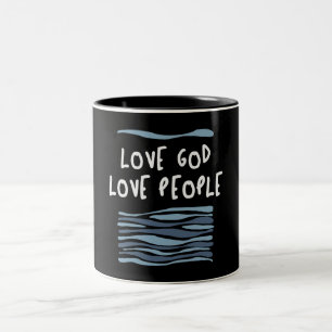Taza Bicolor Amar a Dios Amar a la gente - Sentencia cristiana