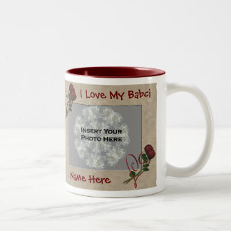 Taza Bicolor Amar a mis Rosas bebés Abuela polaca