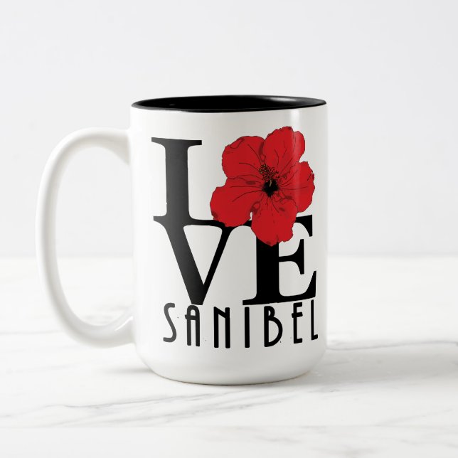 Taza Bicolor AMAR a Sanibel 15oz Red Hibiscus (Izquierda)
