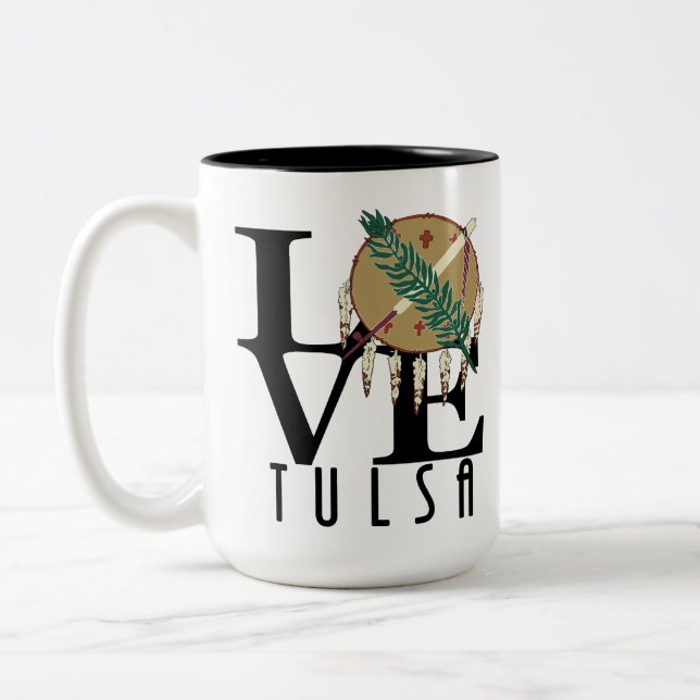 Taza Bicolor AMAR a Tulsa Oklahoma15oz (Izquierda)