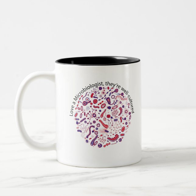 Taza Bicolor Amar a un microbiólogo (Izquierda)