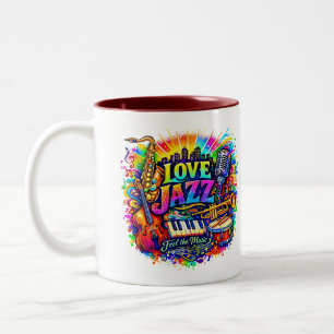 Taza Bicolor Amar el Jazz - sentir la música