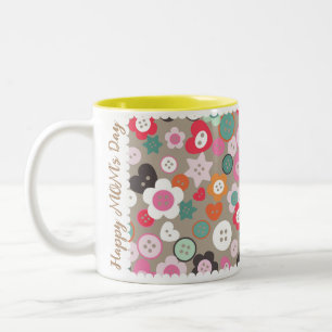 Taza Bicolor Amar masticando botones Brown