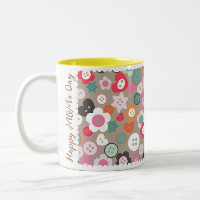 Taza Bicolor Amar masticando botones Brown (Izquierda)