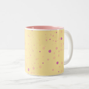 Taza Bicolor Amarillo con motas rosadas