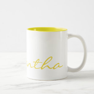 Taza Bicolor amarillo de moda elegante moderno simple elegante