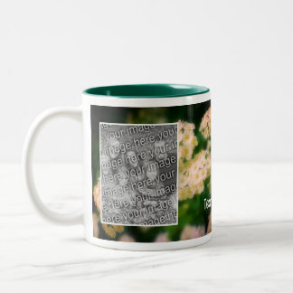 Taza Bicolor Amarrando las rosas blancas salvajes añada tu foto