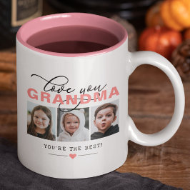 Taza Bicolor Amarte Abuela/Nana/Otros 3 Personalizados de fotos