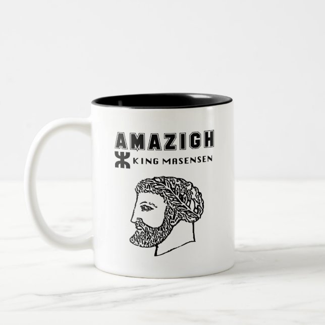 Taza Bicolor amazigh king Massinissa Kabyle algerie Morocco (Izquierda)