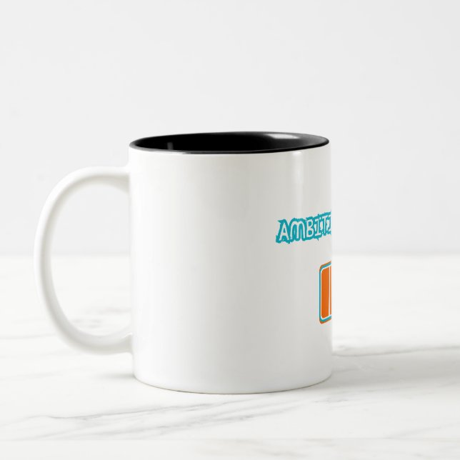 Taza Bicolor Ambition Loading… 10% | Motivational Battery Low F (Izquierda)