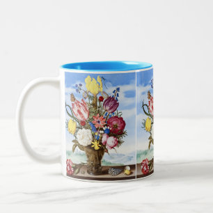 Taza Bicolor Ambrosius Bosschaert Bouquet de flores en un borde