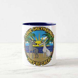 TAZA BICOLOR AME LOS GALGOS SON GENIALES