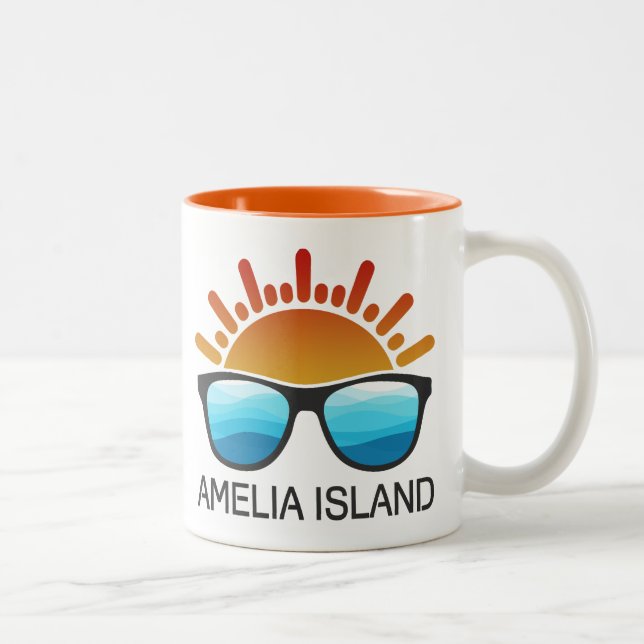 Taza Bicolor Amelia Island Florida Gafas de sol (Derecha)