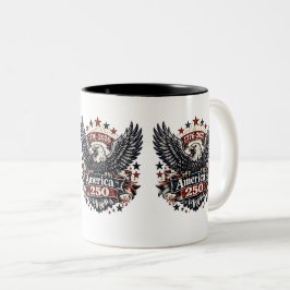 Taza Bicolor América Vintage 250 Águila Calva 1776-2026 Patriót