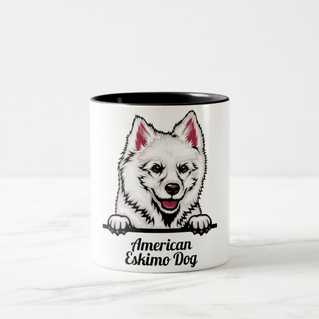 Taza Bicolor American Eskimo Dog Mug (Centro)