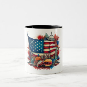 Taza Bicolor American Pride Mug - Diseño Patriótico